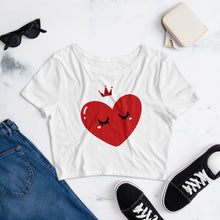 Load image into Gallery viewer, Queen Of Hearts Women’s Crop Tee
