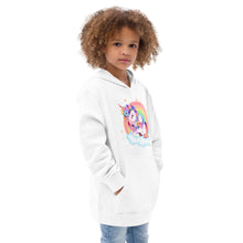 Load image into Gallery viewer, Flower Unicorn Youth Girls' fleece hoodie