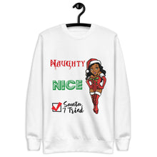 Load image into Gallery viewer, Santa, I Tried. (White) Fleece Pullover