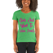 Load image into Gallery viewer, Girls Just Wanna Have Fund$ Ladies' short sleeve t-shirt