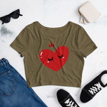 Load image into Gallery viewer, Queen Of Hearts Women’s Crop Tee
