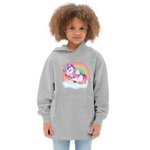 Load image into Gallery viewer, Flower Unicorn Youth Girls&#39; fleece hoodie
