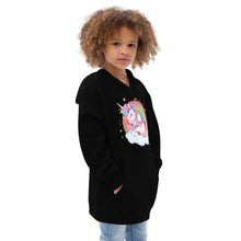Load image into Gallery viewer, Flower Unicorn Youth Girls&#39; fleece hoodie
