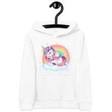Load image into Gallery viewer, Flower Unicorn Youth Girls&#39; fleece hoodie
