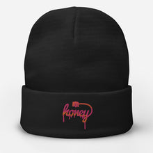 Load image into Gallery viewer, Pink Honey Embroidered Beanie
